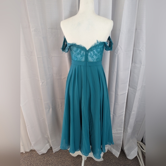 JJ's House Jade Bridesmaid Dress Off Shoulder - Picture 3 of 3